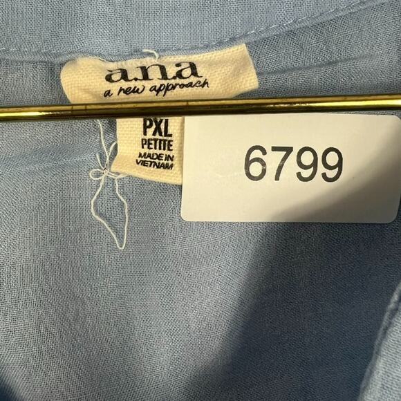 A.n.a A New Approach Shirt Women's Size XL Blue V-Neck Balloon Long Sleeve Top - Picture 7 of 7